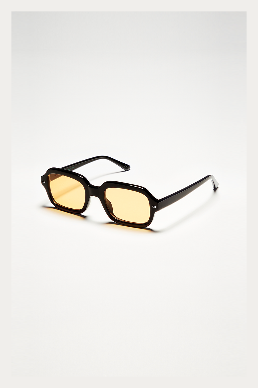 Black and top orange glasses